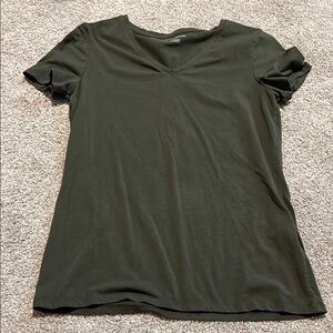 Amazon Essentials Dark Olive V-Neck Women's Tee